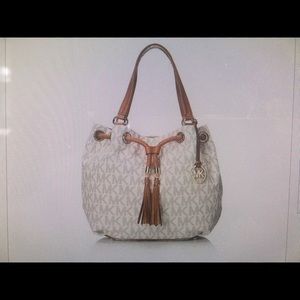 Michael Kors jet set  print large gathered tote