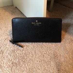 Black Leather Clutch Wallet kate spade