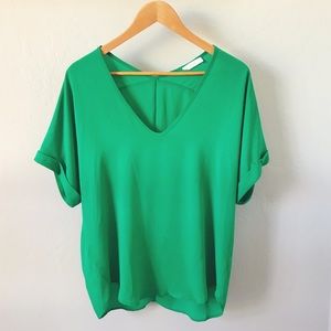 Vibrant green blouse // Lush