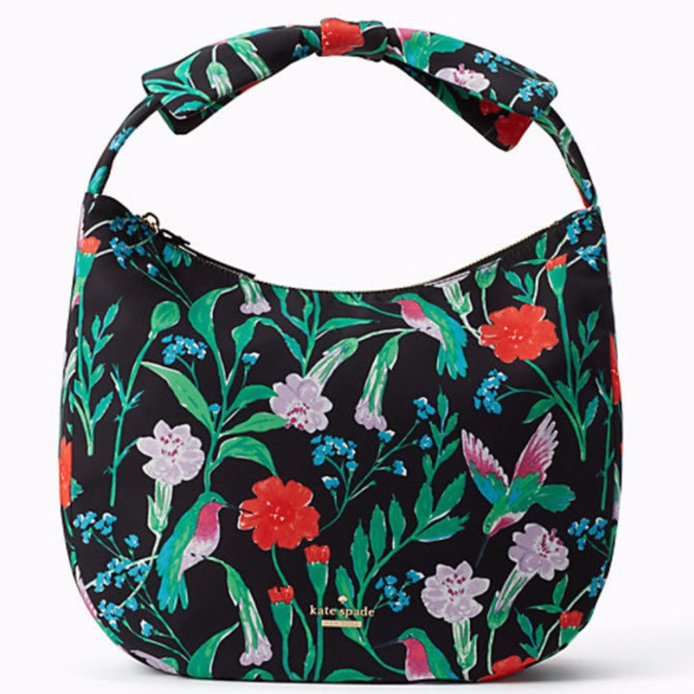 NEW Kate Spade Floral Bird Garden Pattern Hobo Bag