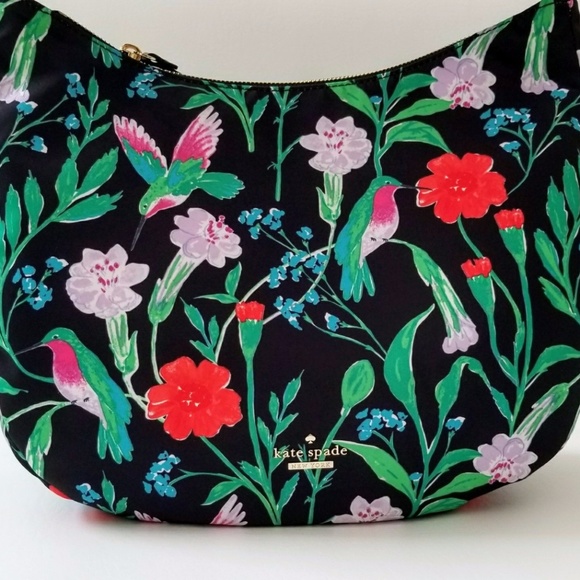NEW Kate Spade Floral Bird Garden Pattern Hobo Bag - Picture 5 of 8