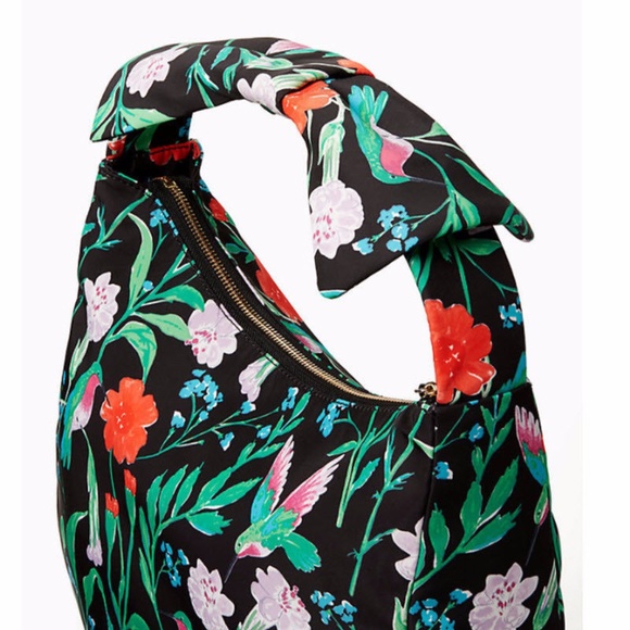 NEW Kate Spade Floral Bird Garden Pattern Hobo Bag - Picture 7 of 8
