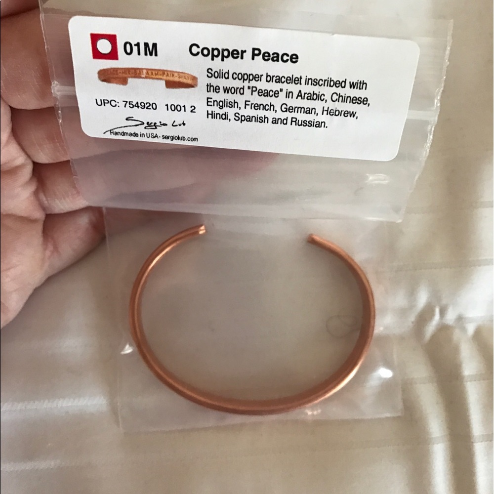 Sergio Lub solid copper 'Peace' Bracelet