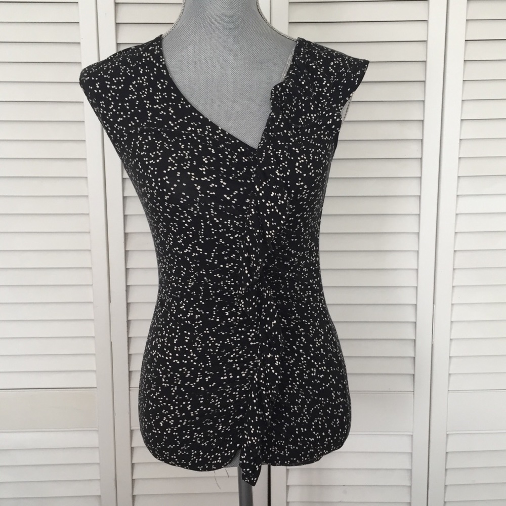 Anthropologie Polka Dot Ruffle Top