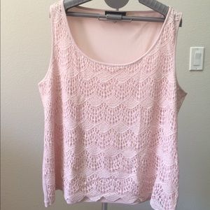 Pink Scalloped Lace Top