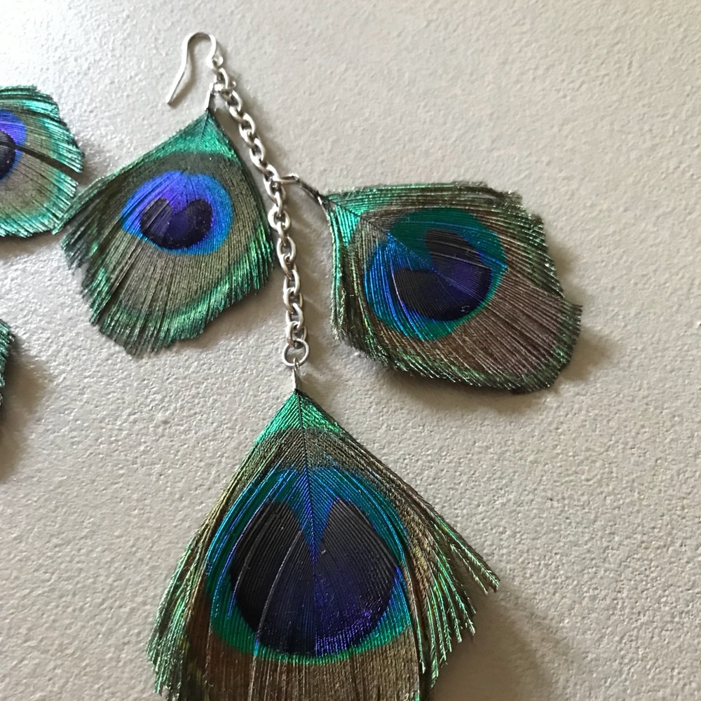 Peacock dangly earrings - Picture 3 of 8