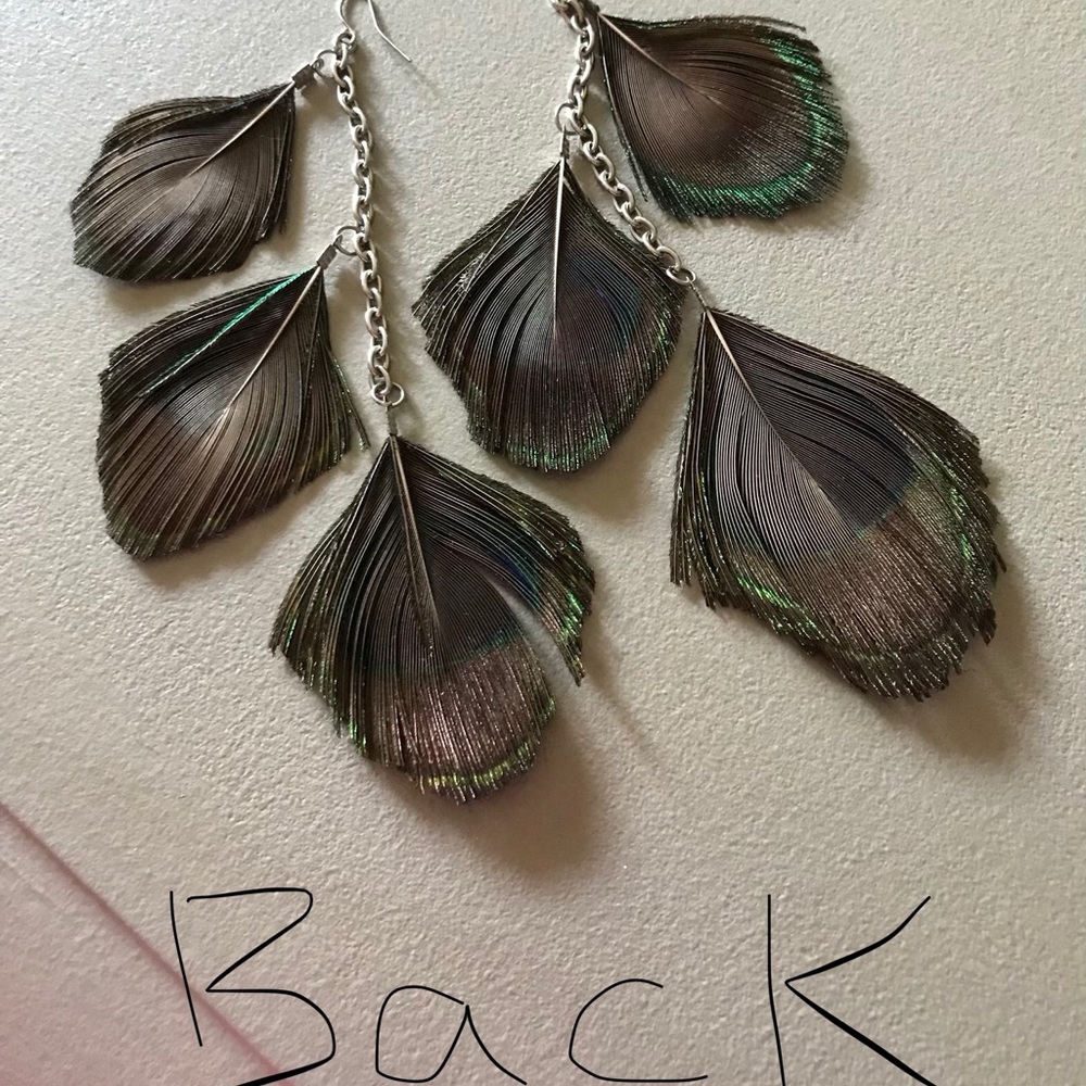 Peacock dangly earrings - Picture 8 of 8