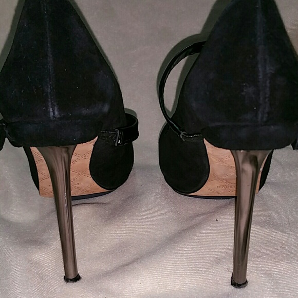 LAMB brand black pumps with metallic silver heel - Picture 5 of 6