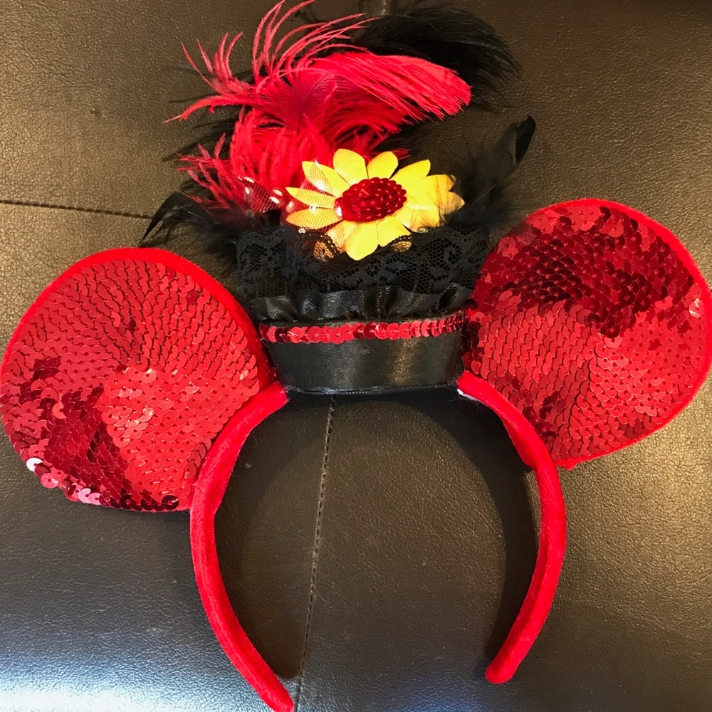 Red sequin Disney Mickey ears