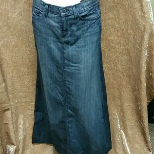 7 for all man kind long denim skirt