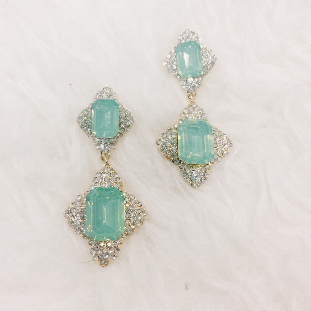Stunning Aquarium & Crystal Earrings