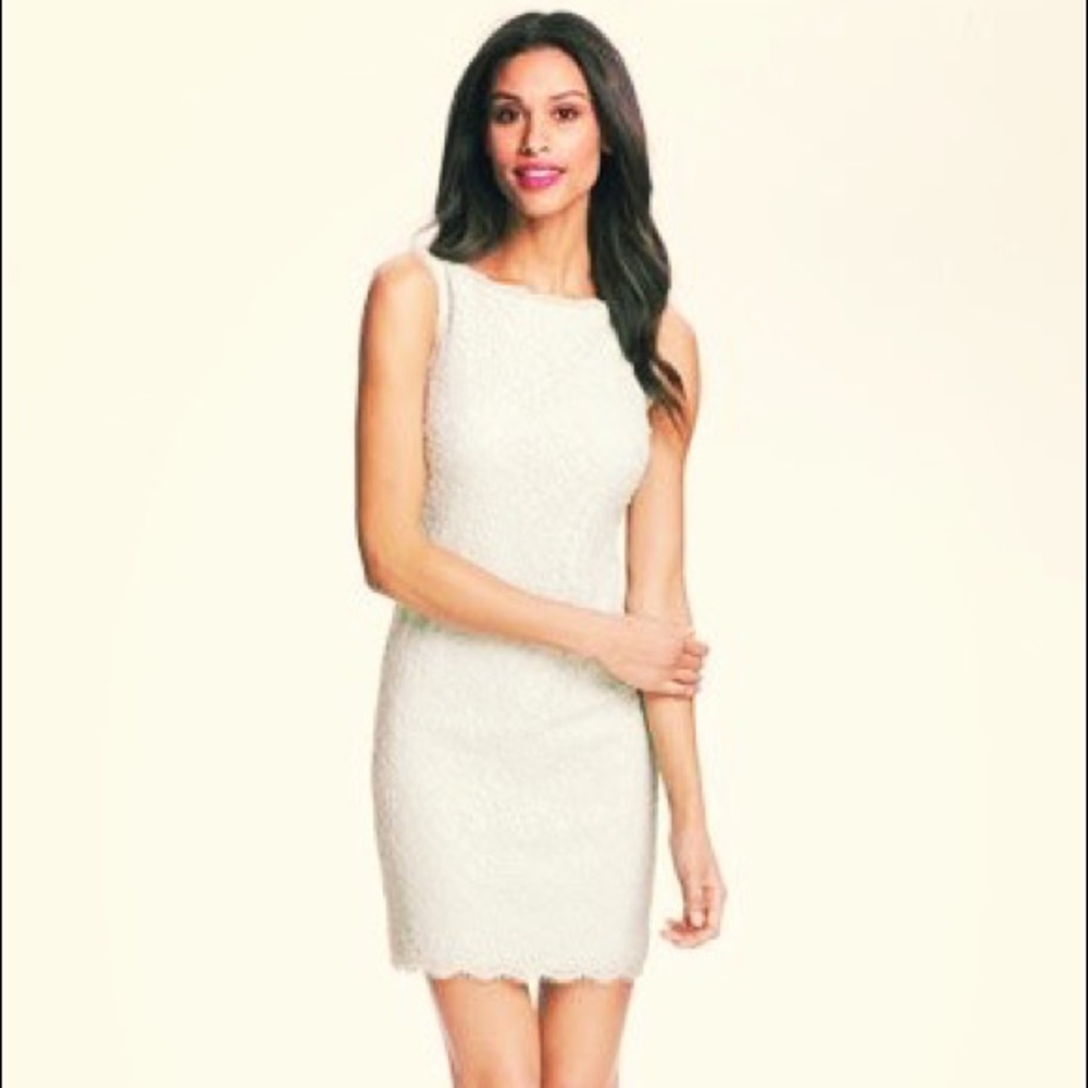 Adrianna Papell Ivory Boatneck Dress