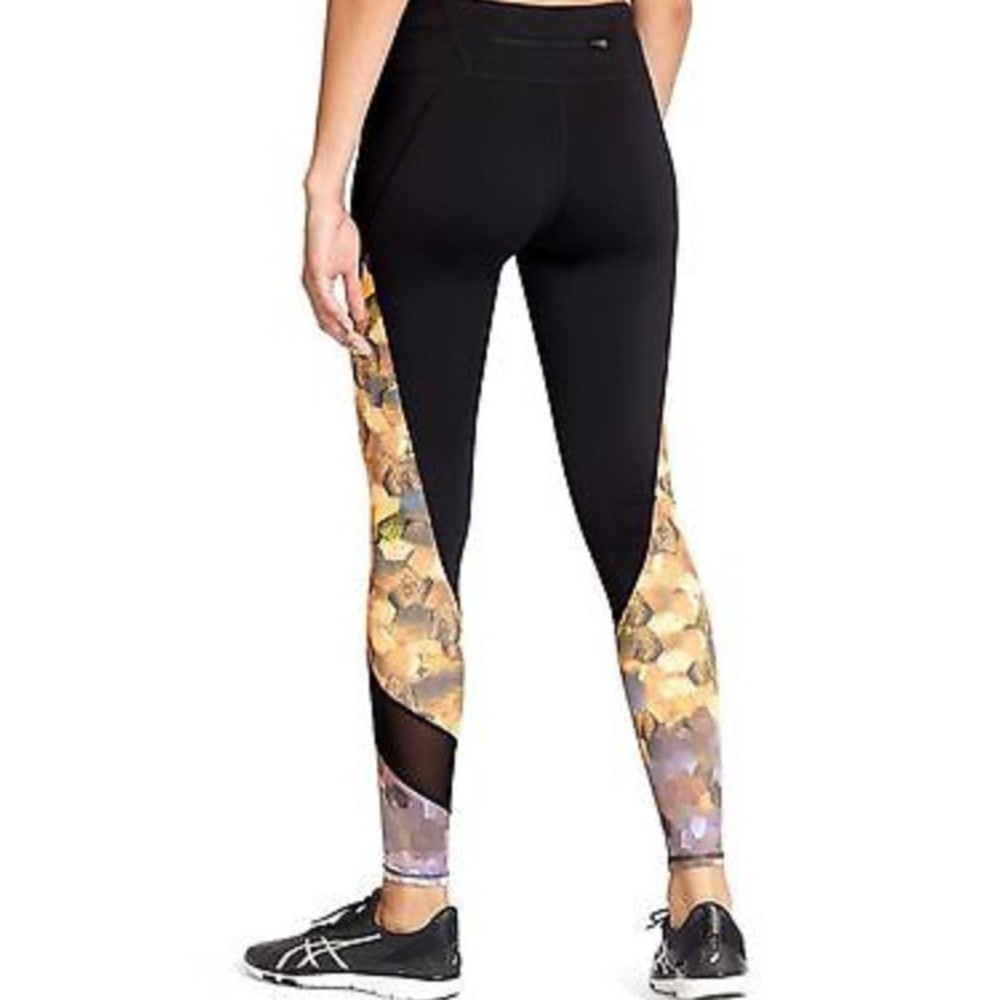 Athleta asymmetrical mesh sonar tights size small