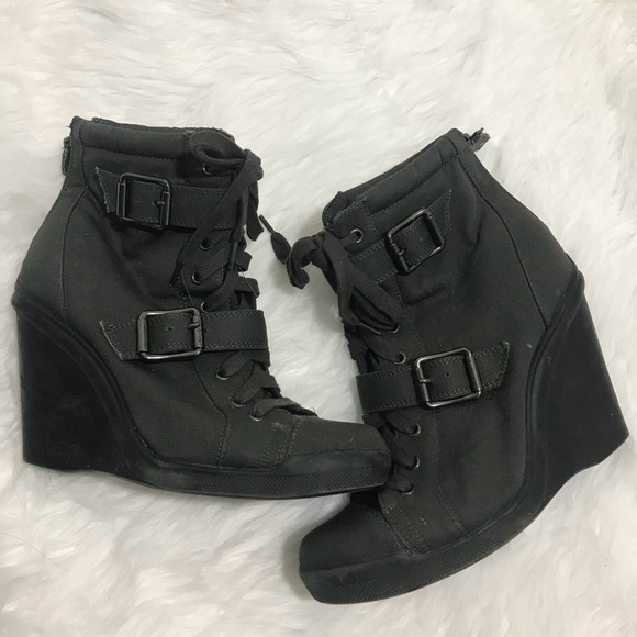 Vera Wang Shoes - Vera wang wedge combat sneaker