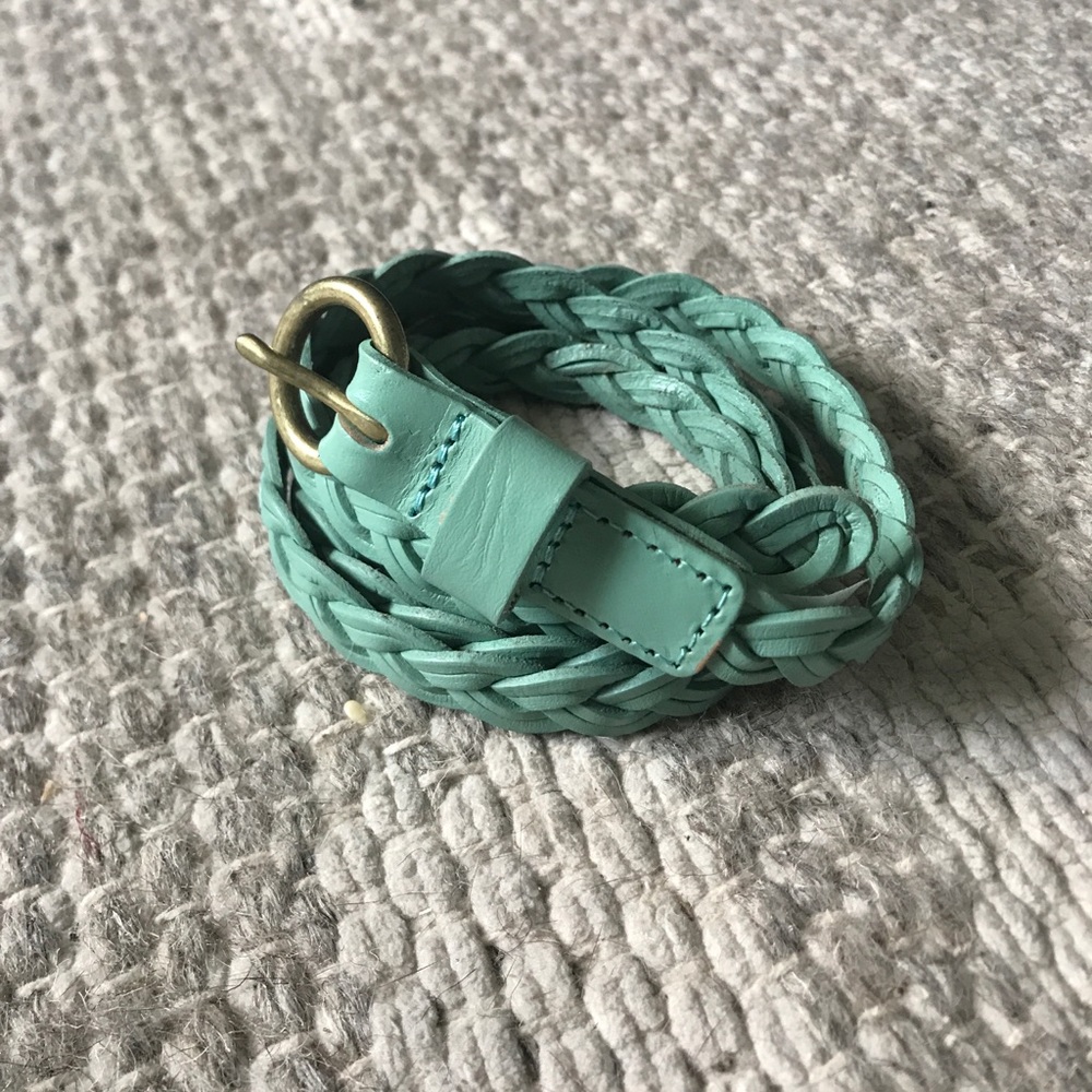Turquoise Braided Leather Belt