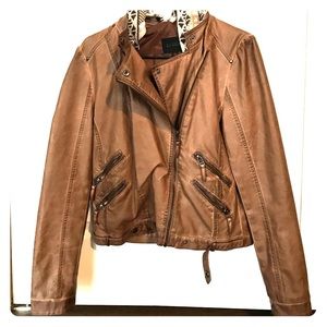 Brown leather jacket