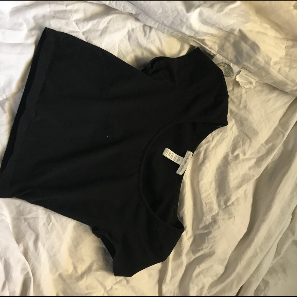 Plain black crop top