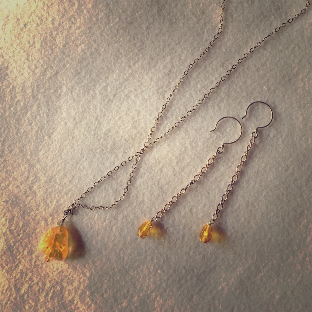 🆕Citrine&Moonstone Necklace Sterling Silver 925