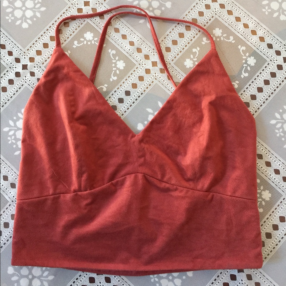 Rue 21 Coral Suede Crop-top