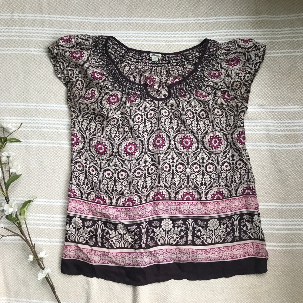 100% silk Heritage 1981 patterned blouse