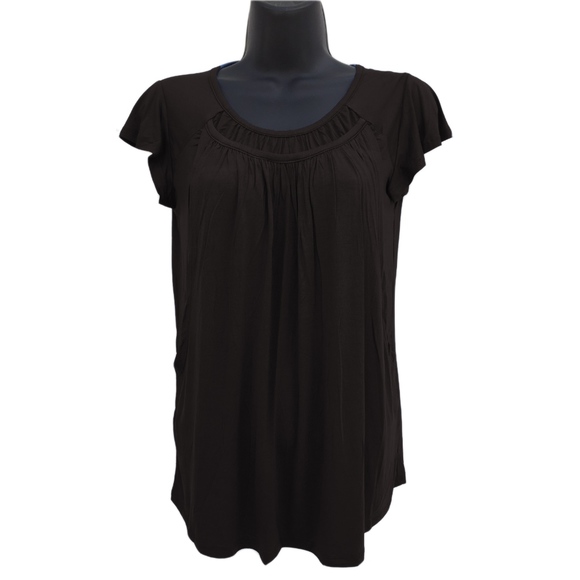 HUGE STORE CLOSING CLEARANCE SALE! Flowy Nursing Top Short Flutter Sleeves - Picture 3 of 7