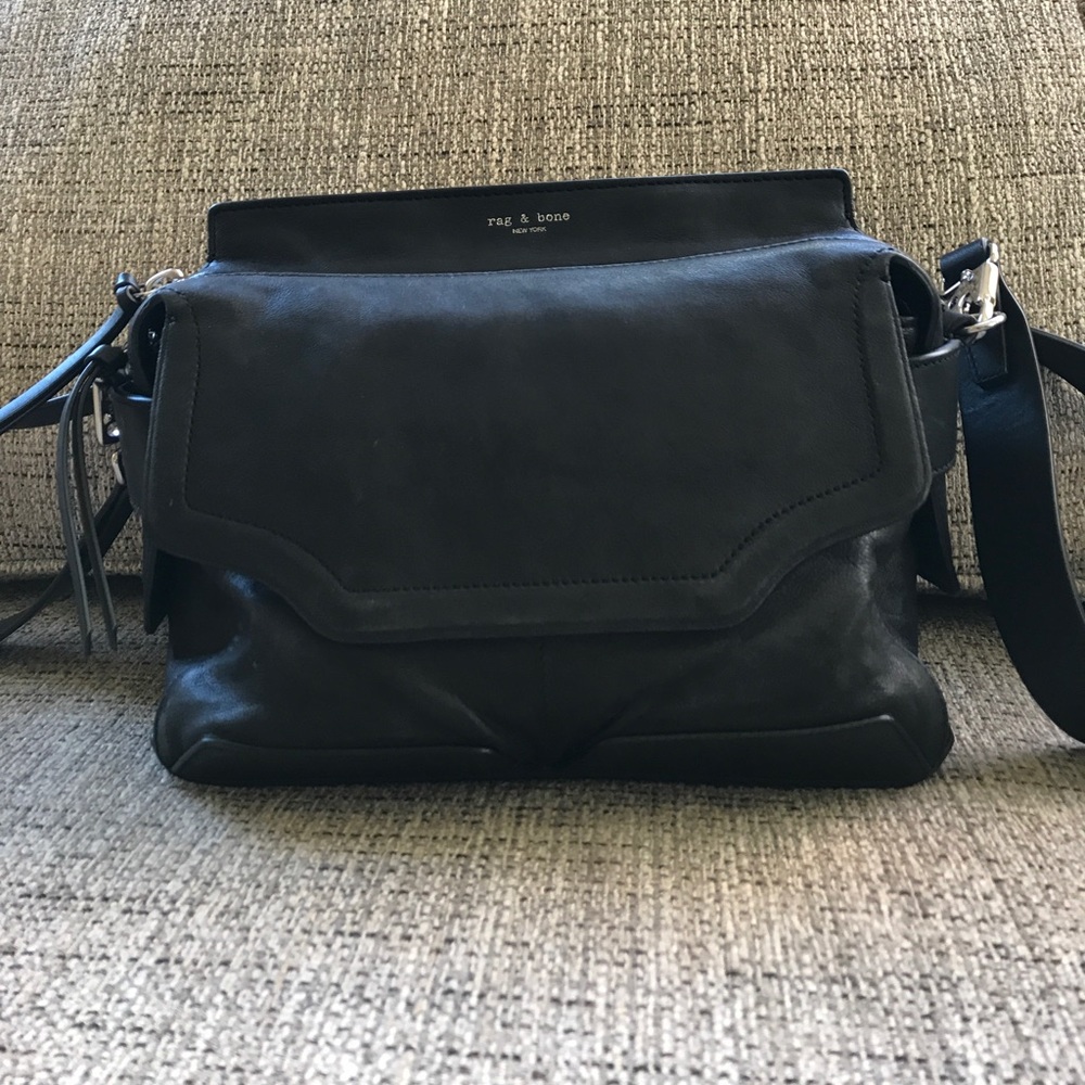 Rag & Bone black leather Pilot satchel