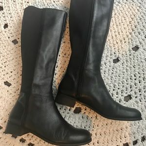 Sale! Nine West Two Tone Tall Black Leather Boots