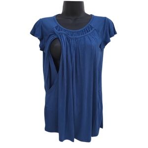 HUGE MOVING SALE!! NEW! Flowy Nursing Top with Short Flutter Sleeves BOHO