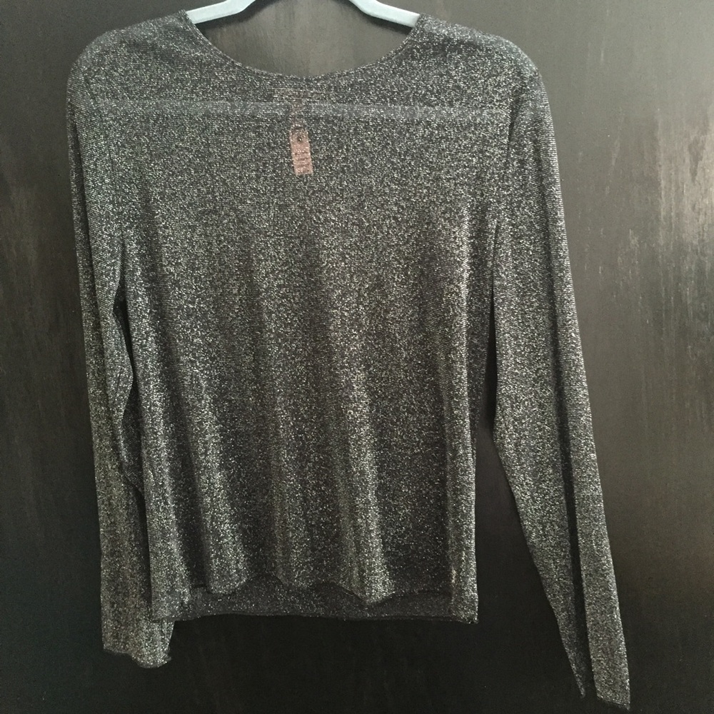 Victoria's Secret Mesh Glitter Long Sleeve Top M/L