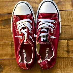 Maroon Brick Red Slip On Converse Sneakers Size 7