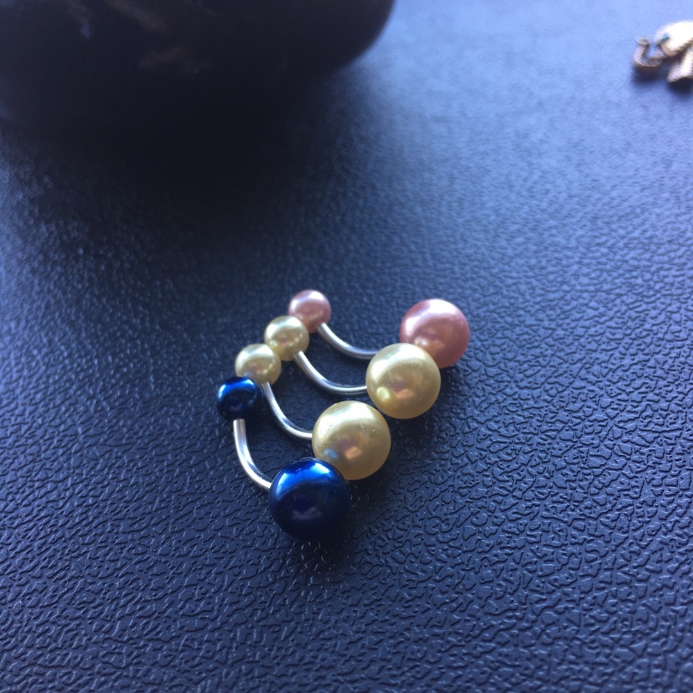 Set of 4 Imitation Pearl Belly Button Ring