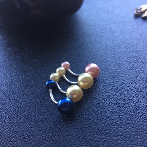 Set of 4 Imitation Pearl Belly Button Ring - Picture 1 of 1