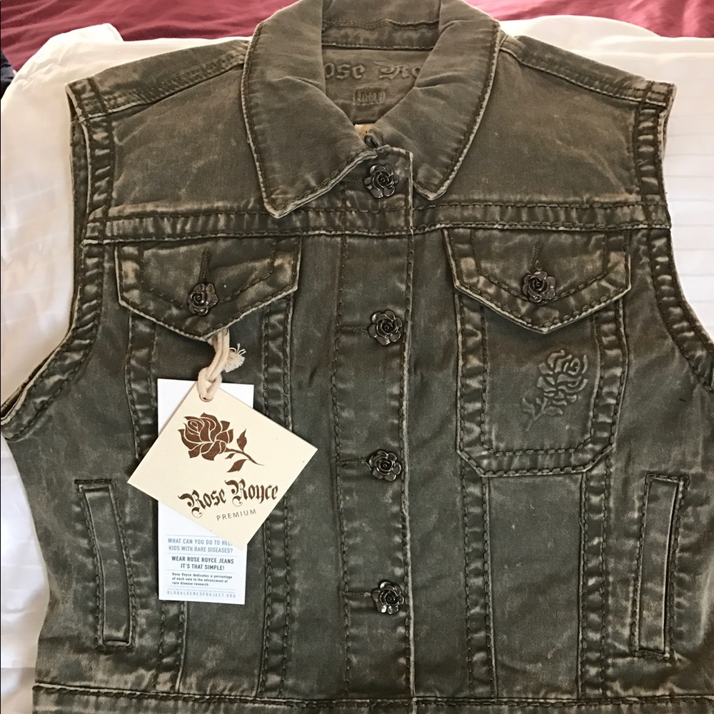 Olive green Denim vest