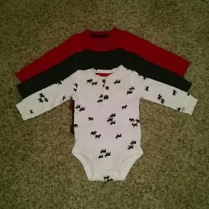 Lot of 3 long-sleeve onesies