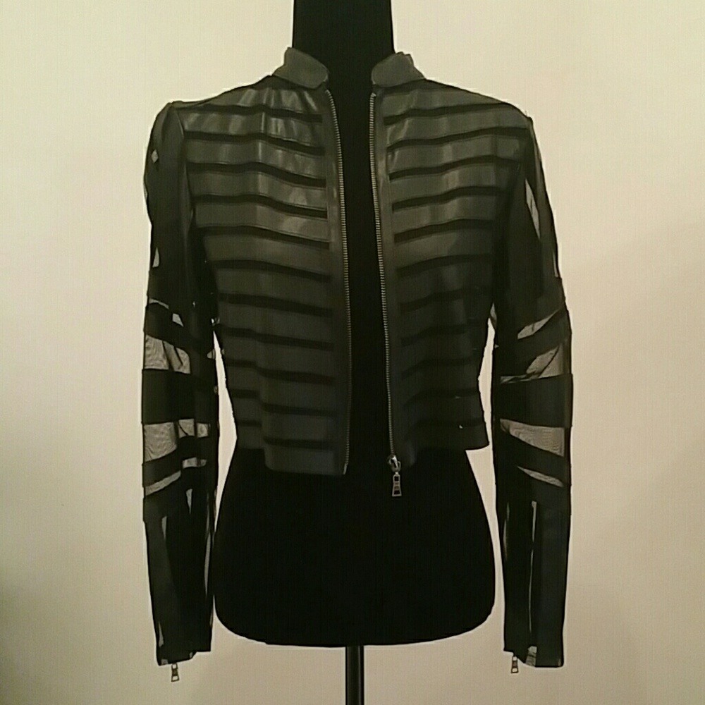 Faux leather crop jacket!