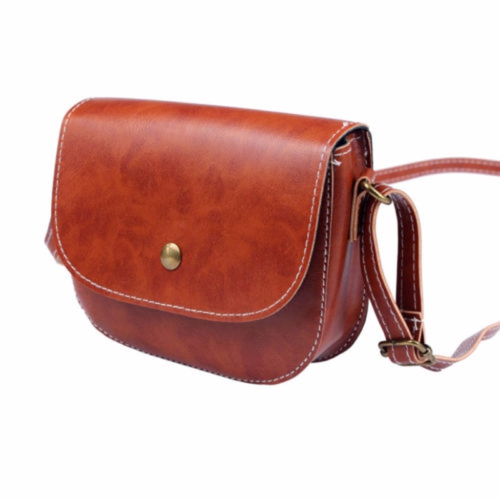 Kids Brown Mini Faux Leather Crossbody Bag