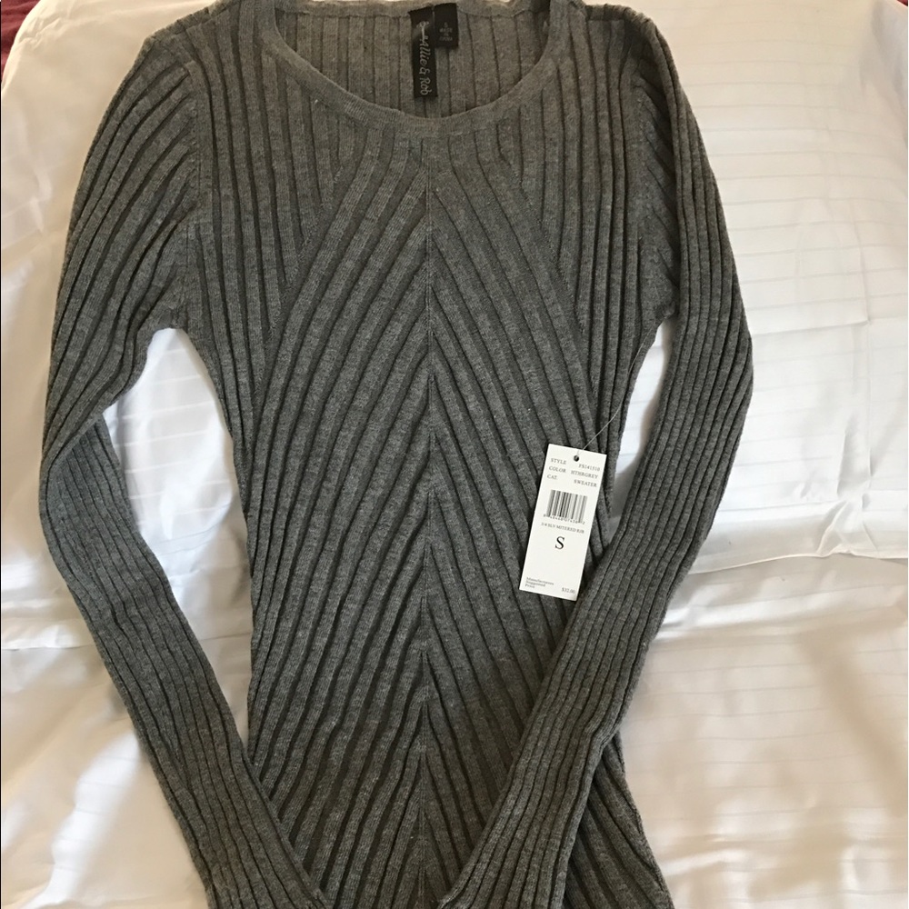 Rib knit sweater