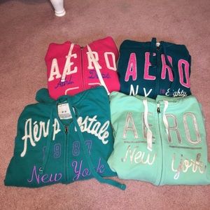 4 Aeropostale zip-up hoodies