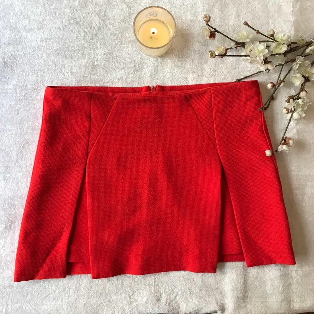 TOP SHOP Orange Pleated skirt