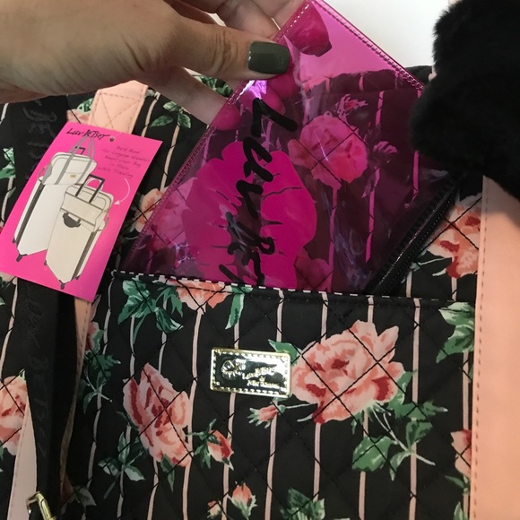 Betsey Johnson Floral Weekender w Flower Charm - Picture 5 of 8