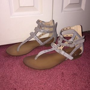 Gray Gladiator Sandals