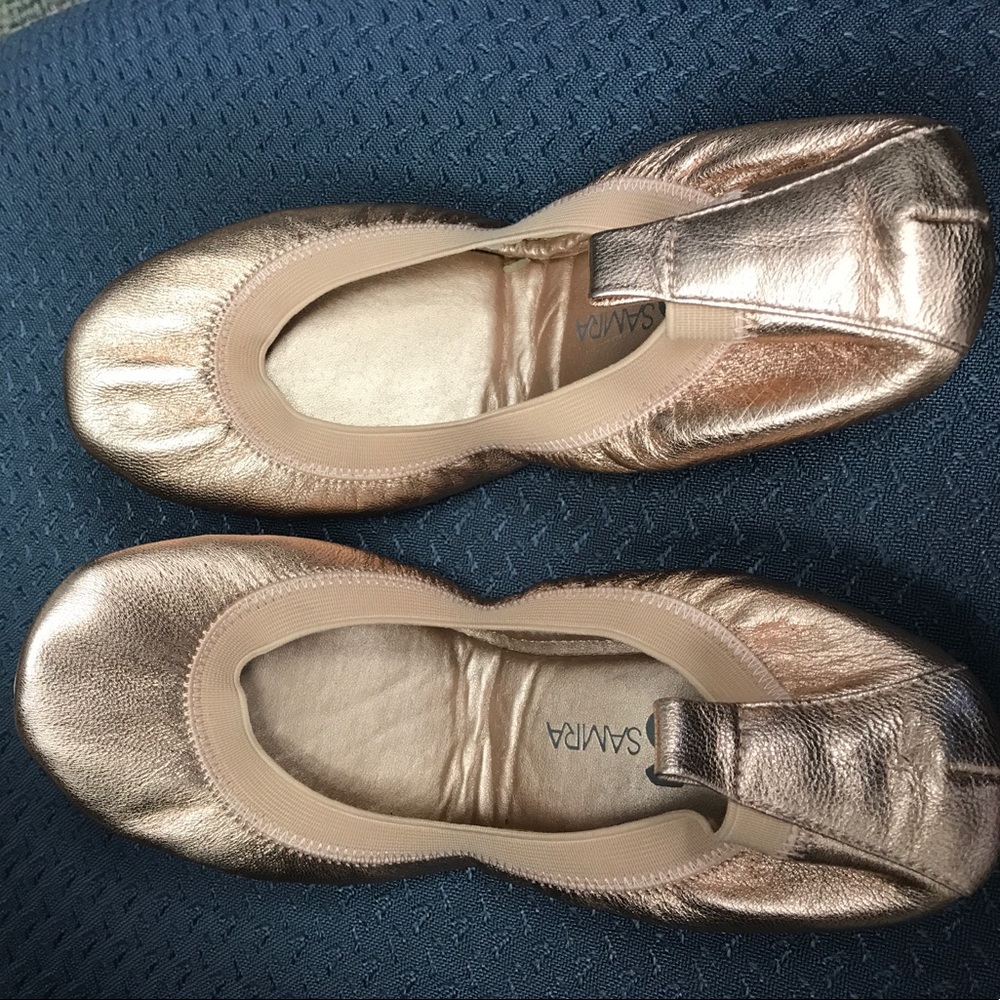 Rose gold foldable flats