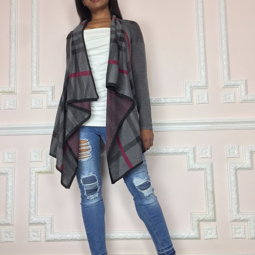 NEW cute plaid coat shawl throw coat - Picture 8 of 8