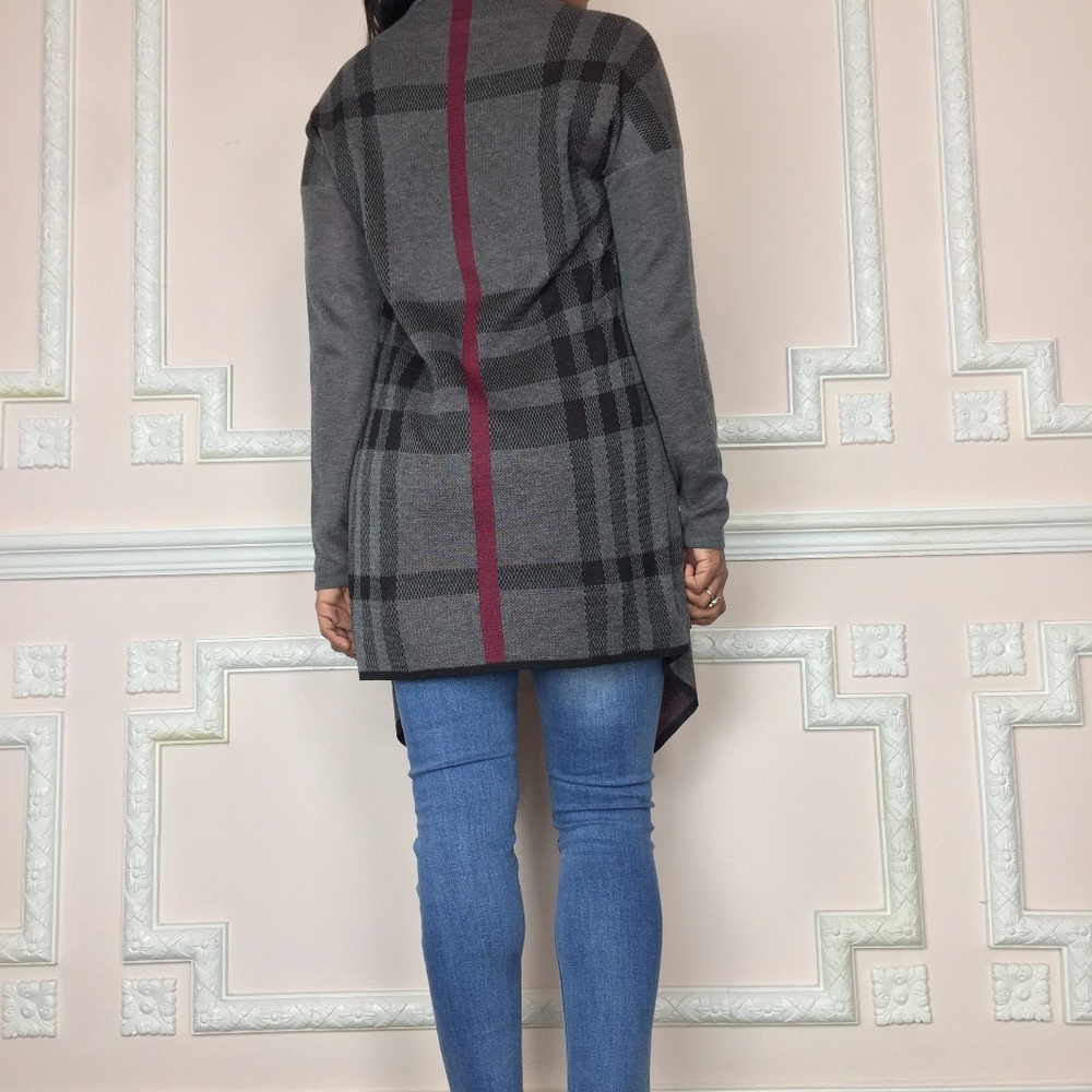 NEW cute plaid coat shawl throw coat - Picture 5 of 8