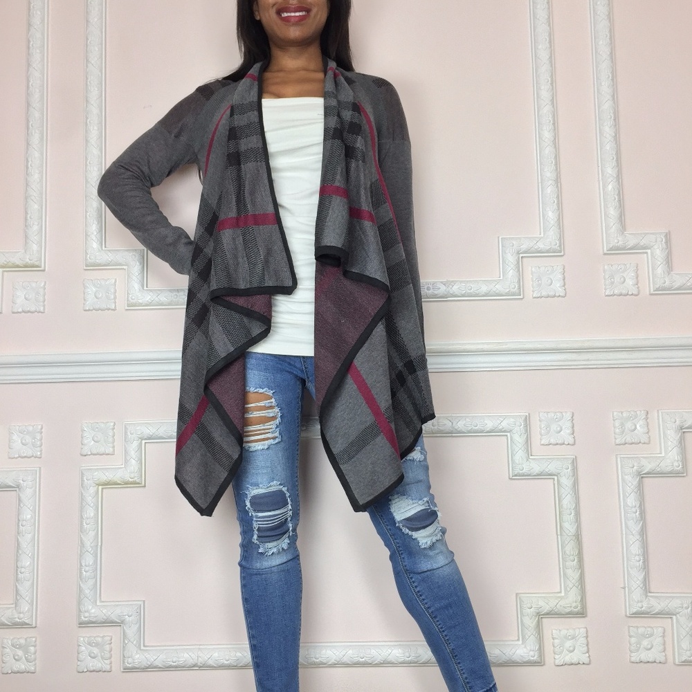 NEW cute plaid coat shawl throw coat - Picture 6 of 8