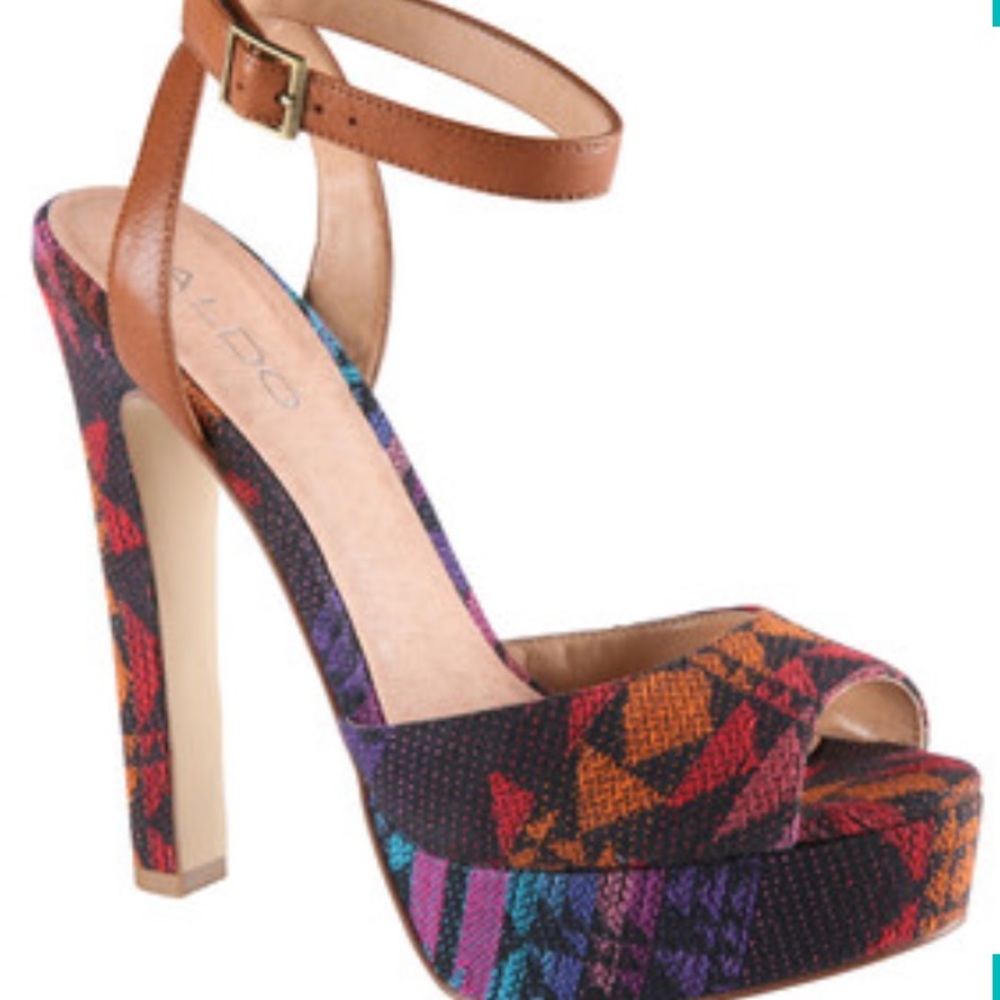 NWOT! ALDO-Adorable Multi Colored Platform Sandal