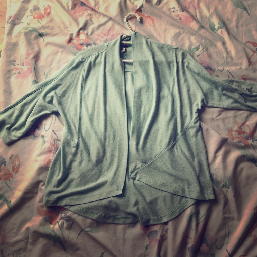 Teal half sleeve cardigan size small