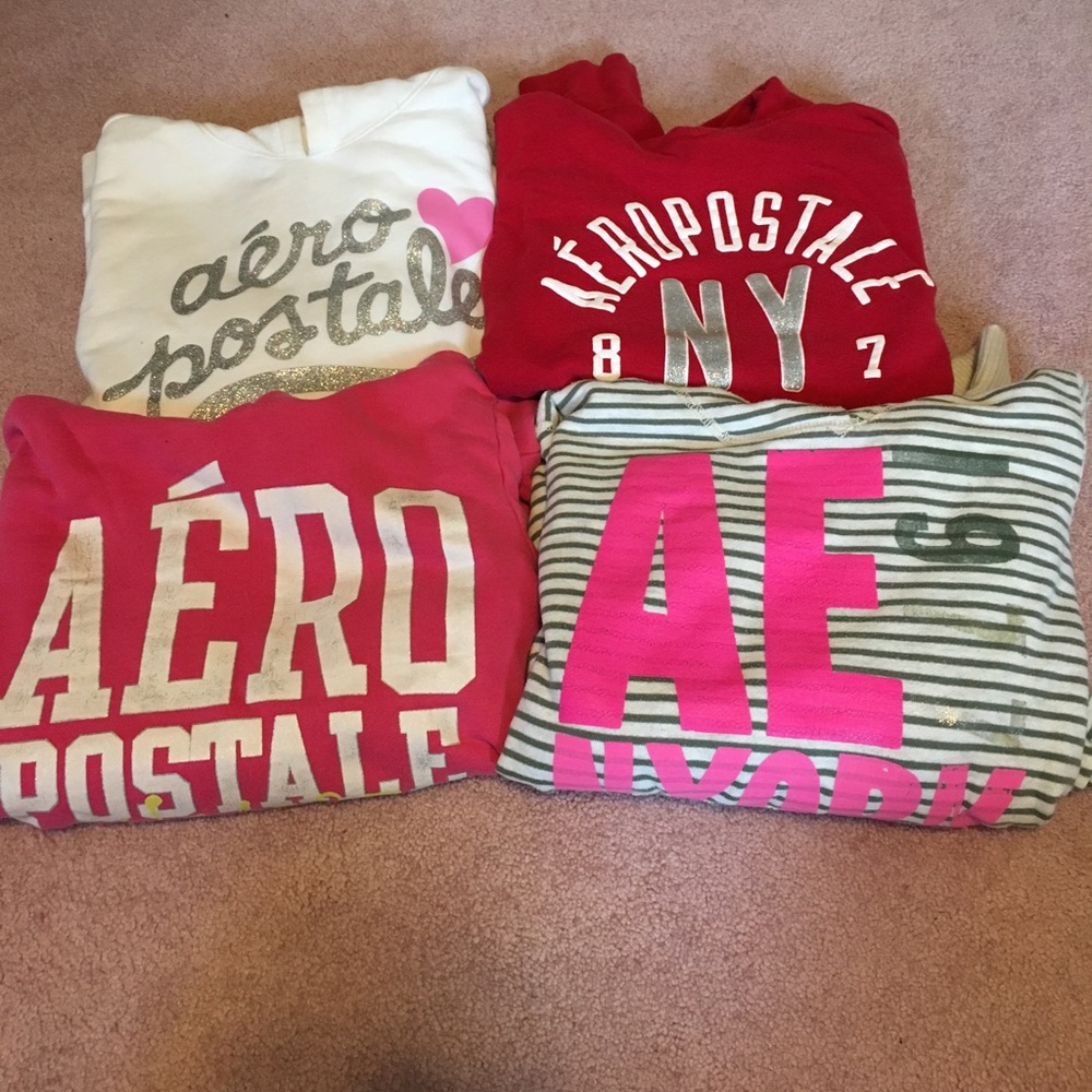 3 Aeropostale &1 American Eagle hooded sweatshirts