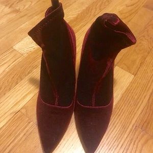Red Velvet Sock Boots-Size 9.  Perfect condition!