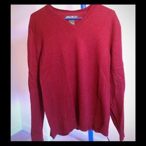 Eddie Bauer Cotton and Cashmere V-Neck Sweater
